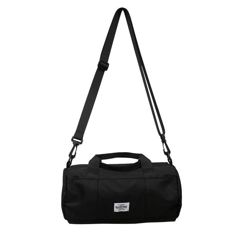 Polyester Cylinder Mini Crossbody Bag Black color SKU reference