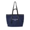Letter-Print Oxford Tote Bag with Zipper Green color SKU reference