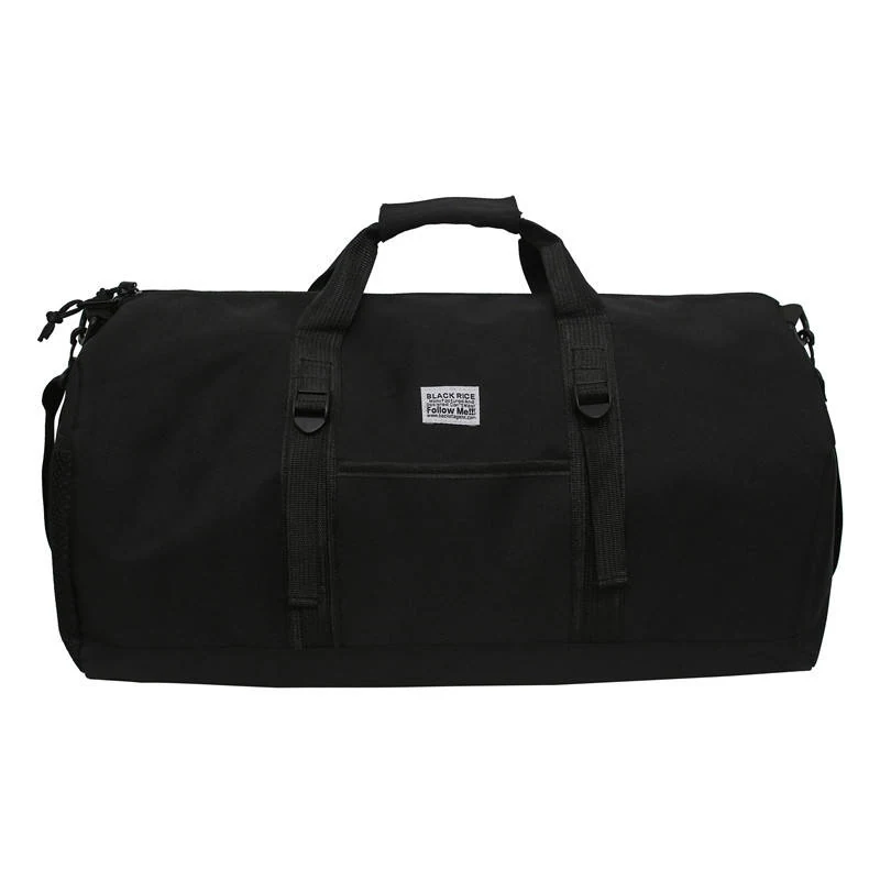 Nylon Gym and Travel Duffel with Folded Profile Black color SKU reference