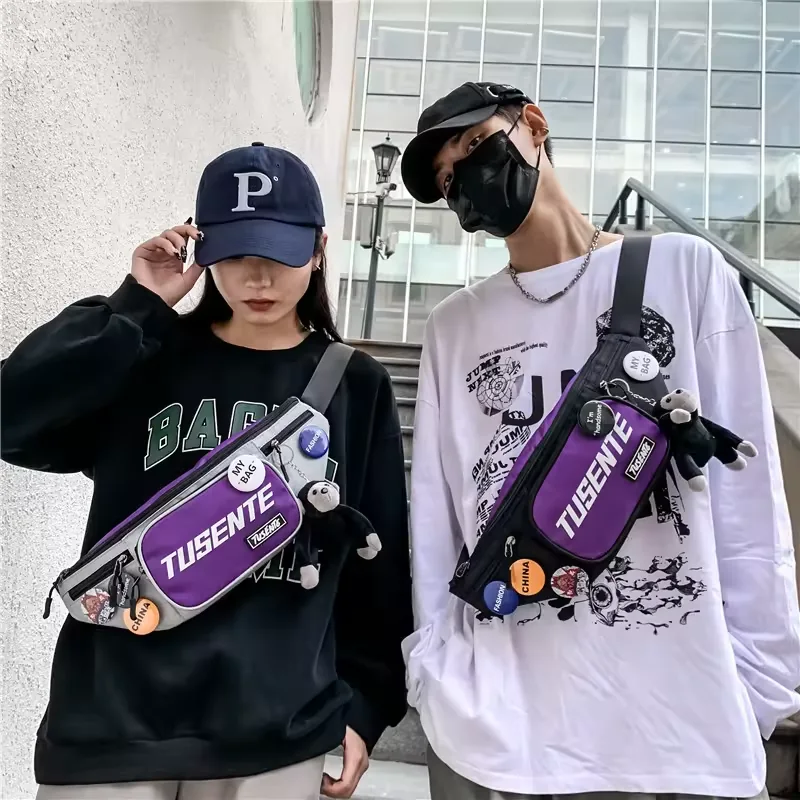 Letter-Print Waist Bag with Adjustable Strap product reference image
