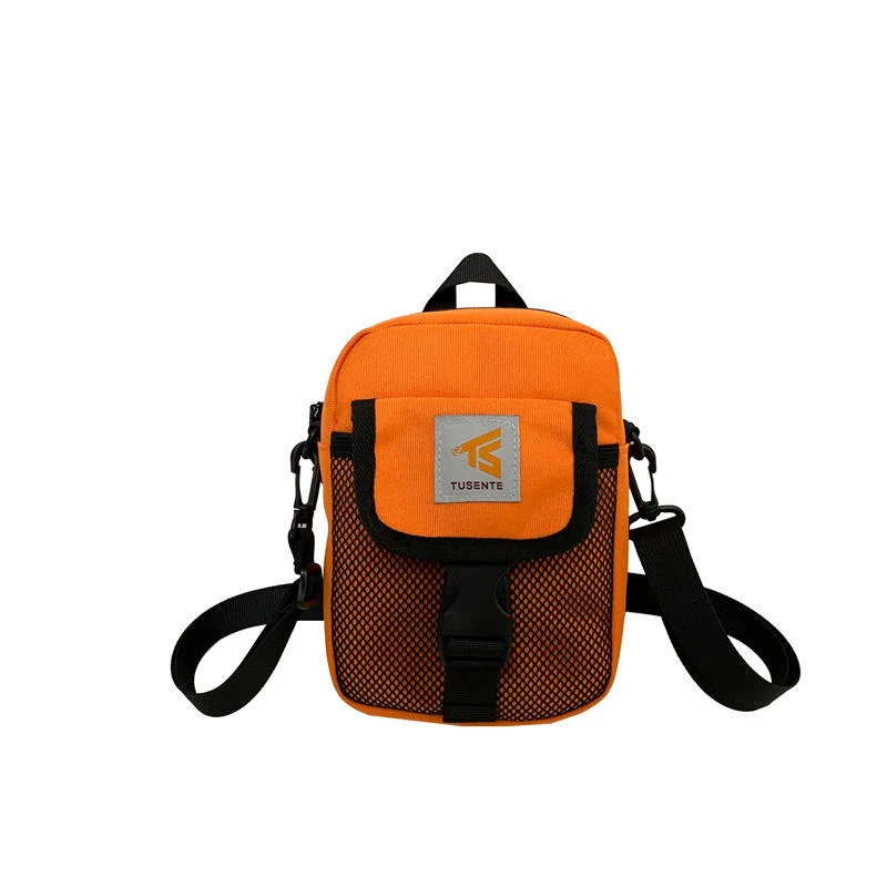 Polyester Letter-Detail Crossbody Bag Orange color SKU reference