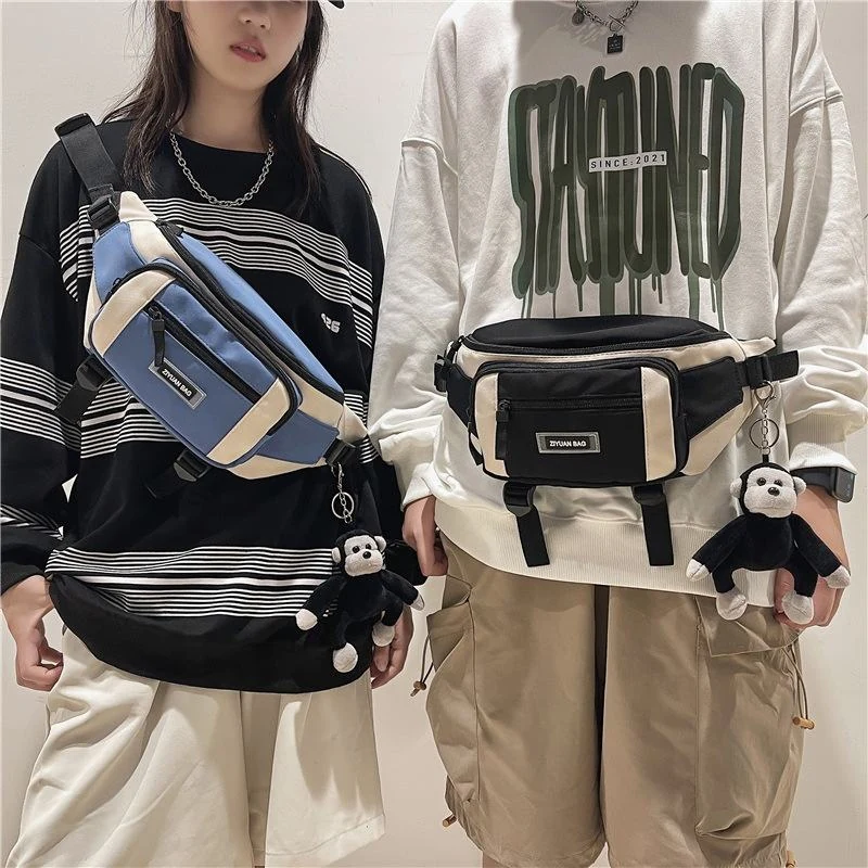 Polyester Sports Chest Bag with Monkey Pendant product reference image
