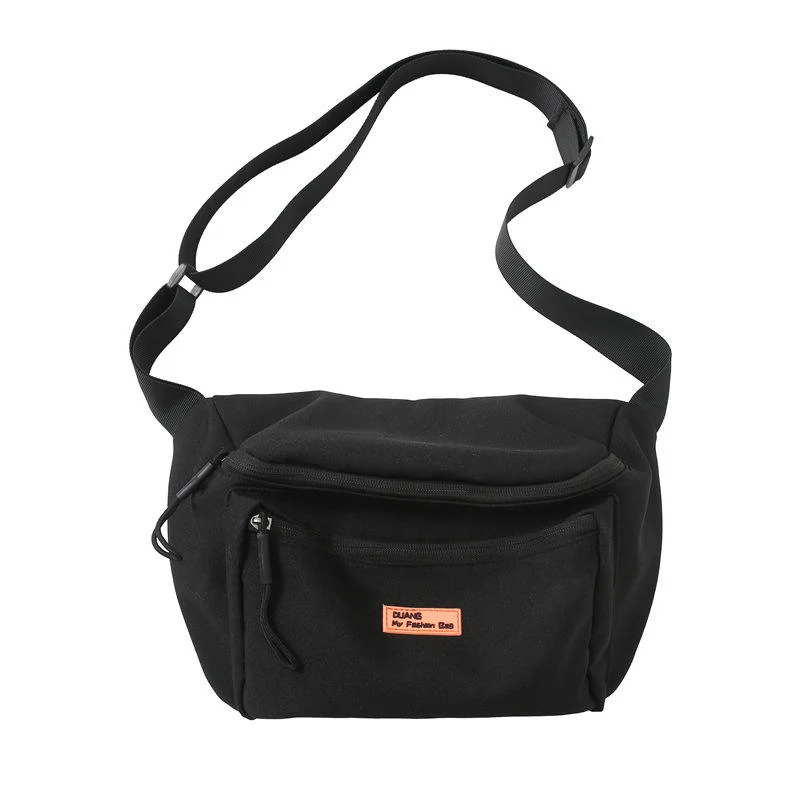Nylon Multifunctional Sports Chest and Waist Bag Black color SKU reference