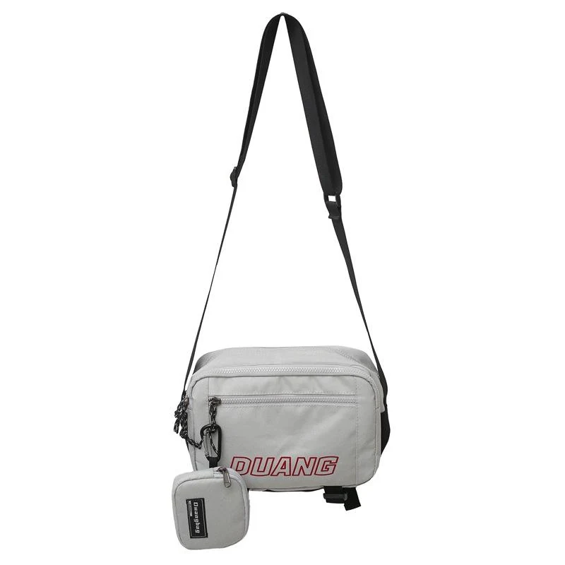 Polyester Letter-Print Crossbody Bag with Coin Purse White color SKU reference