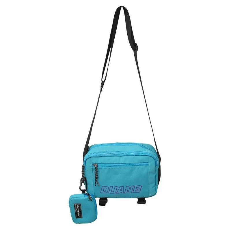 Polyester Letter-Print Crossbody Bag with Coin Purse Sky Blue color SKU reference