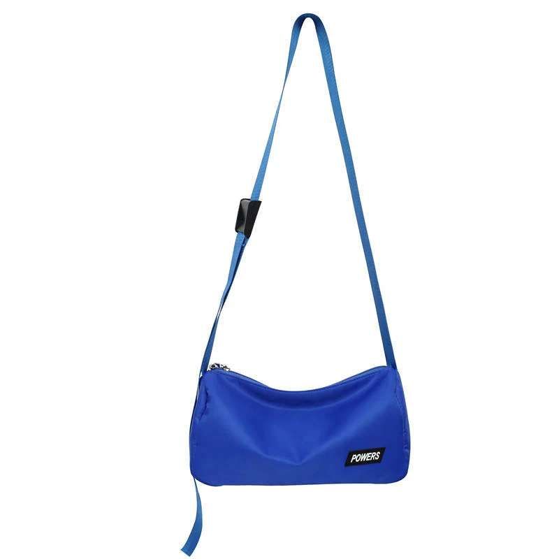 Polyester Letter-Detail Crossbody Shoulder Bag Deep Blue color SKU reference