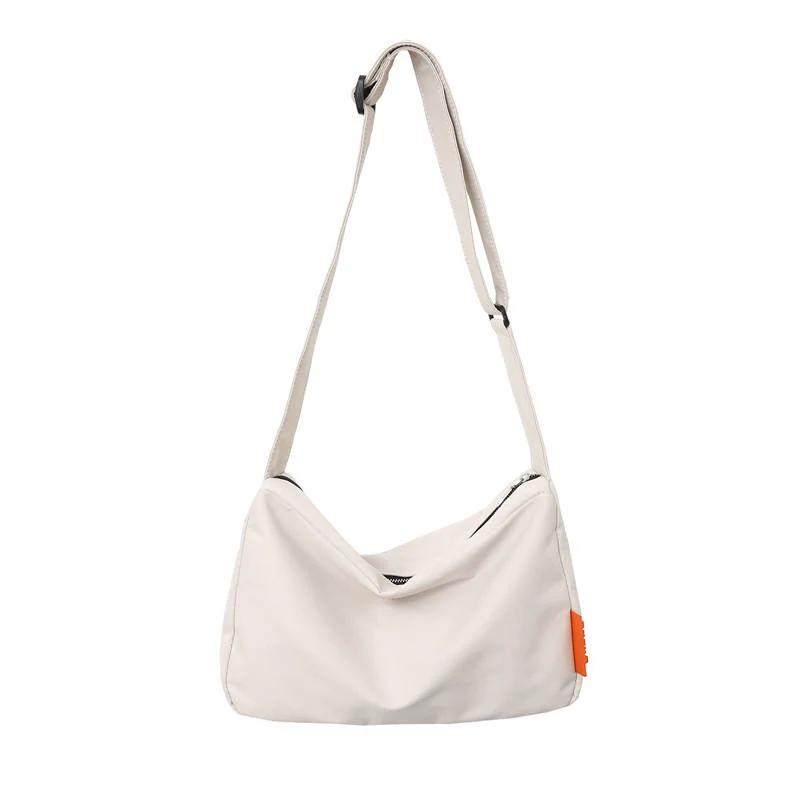 Polyester Letter-Detail Crossbody Bag White color SKU reference