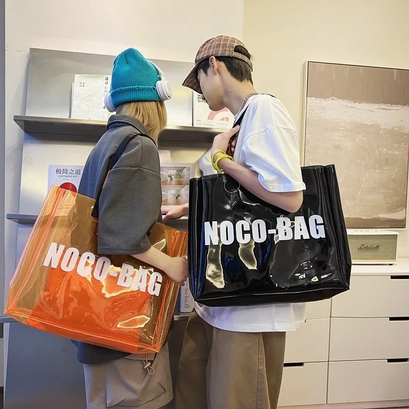 Transparent PVC Letter-Print Tote Bag product reference image