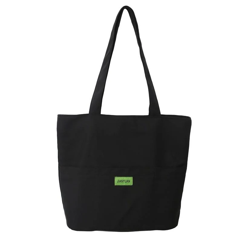 Nylon Open-Top Tote Bag with Two Color Options Black color SKU reference