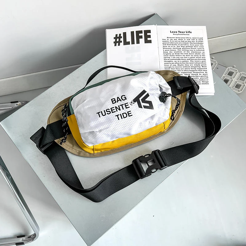 Polyester Chest Crossbody Bag with Three Color Options White color SKU reference