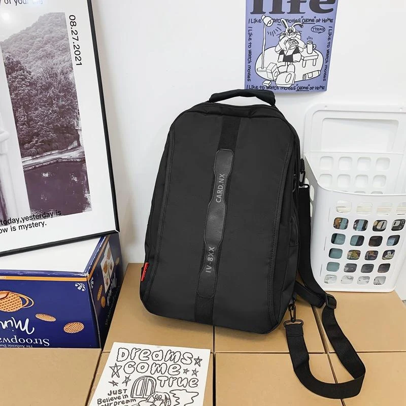 Oxford Backpack with Reflective Style Details Black color SKU reference
