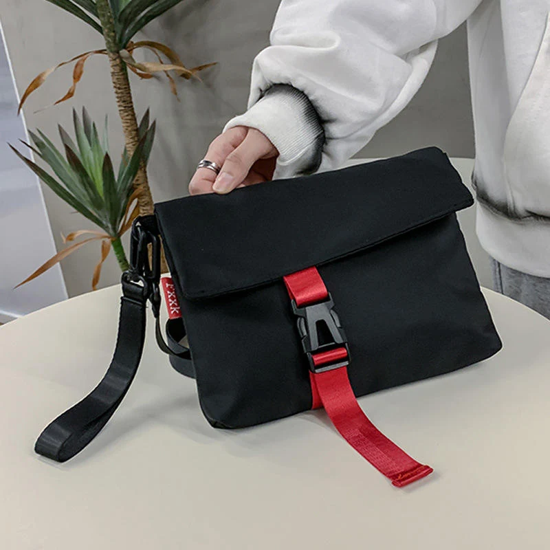 Compact Polyester Crossbody Bag with Adjustable Strap Red color SKU reference