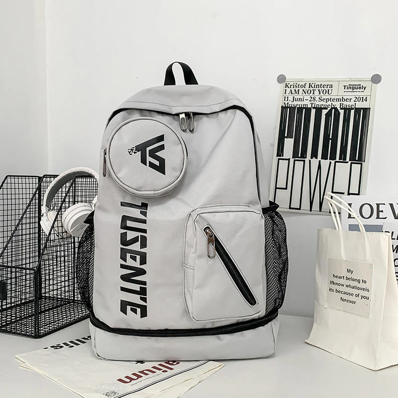 Large-Capacity Oxford Travel Backpack Light Gray color SKU reference