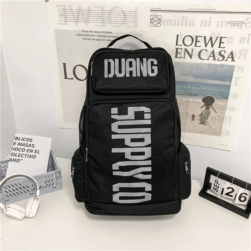 Large-Capacity Oxford Student and Travel Backpack Black color SKU reference