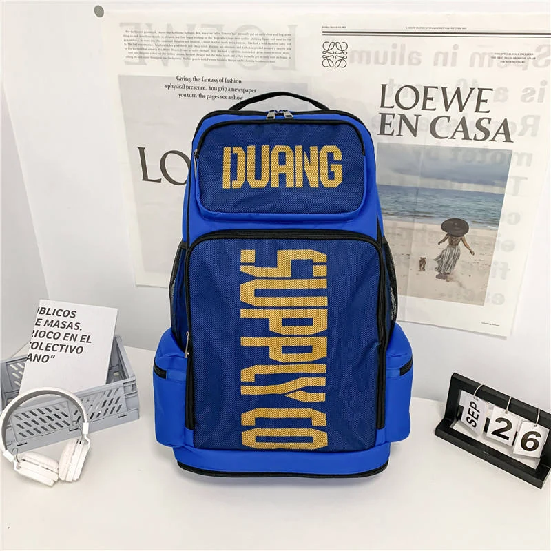 Large-Capacity Oxford Student and Travel Backpack Deep Blue color SKU reference