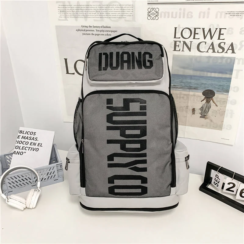 Large-Capacity Oxford Student and Travel Backpack Gray color SKU reference