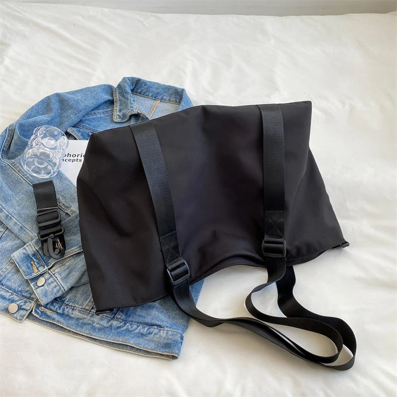 Nylon Weekender Duffel with Fold-Flat Storage Black color SKU reference