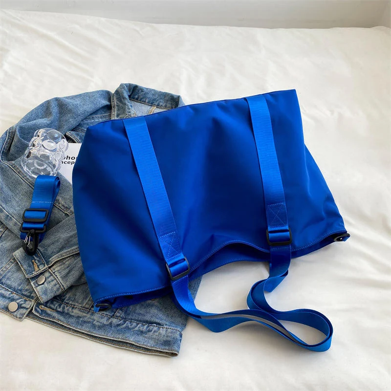 Nylon Weekender Duffel with Fold-Flat Storage Deep Blue color SKU reference