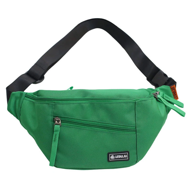 Polyester Student Chest and Crossbody Bag Green color SKU reference
