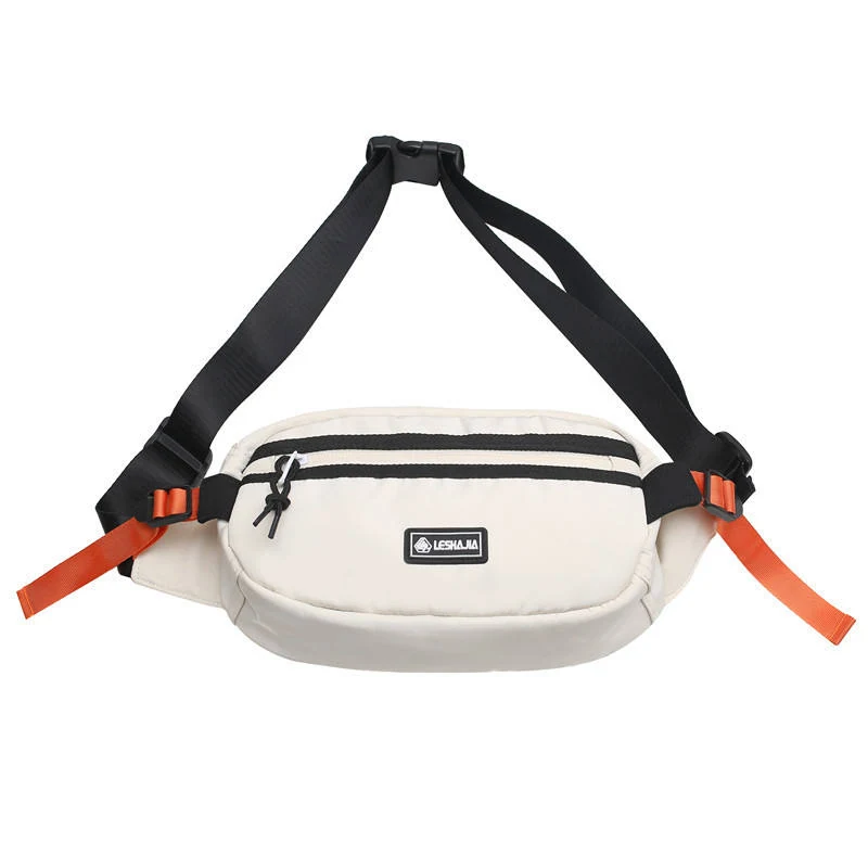Lightweight Polyester Multifunctional Chest Bag White color SKU reference
