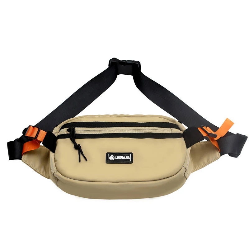 Lightweight Polyester Multifunctional Chest Bag Khaki color SKU reference