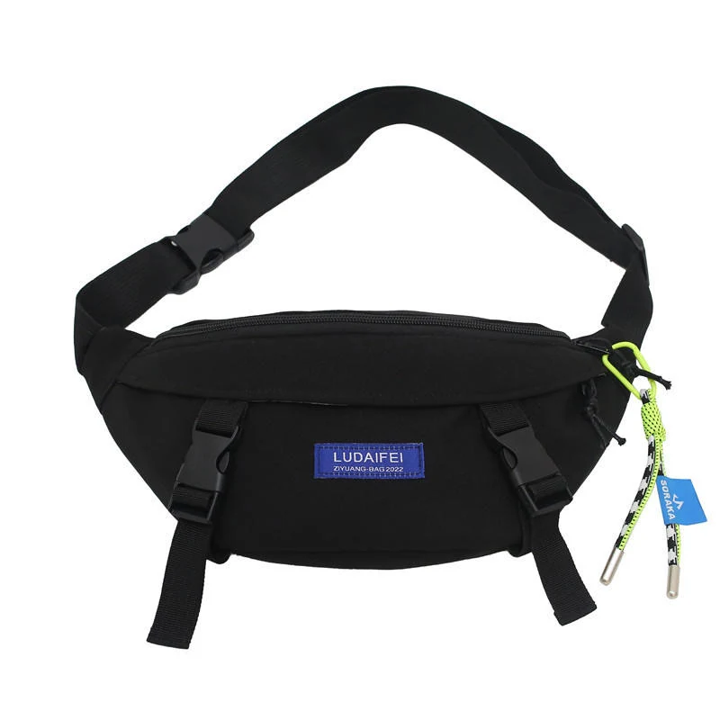 Nylon Chest Bag with Letter Logo Styling Black color SKU reference