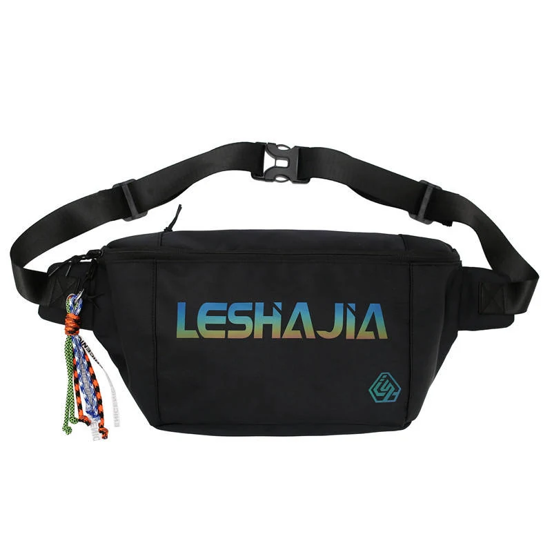 Reflective Polyester Chest Bag with Bow Detail Black color SKU reference