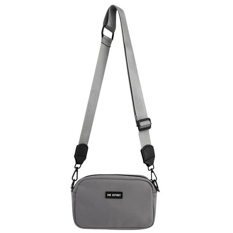 Compact Polyester Crossbody Messenger Bag Gray color SKU reference