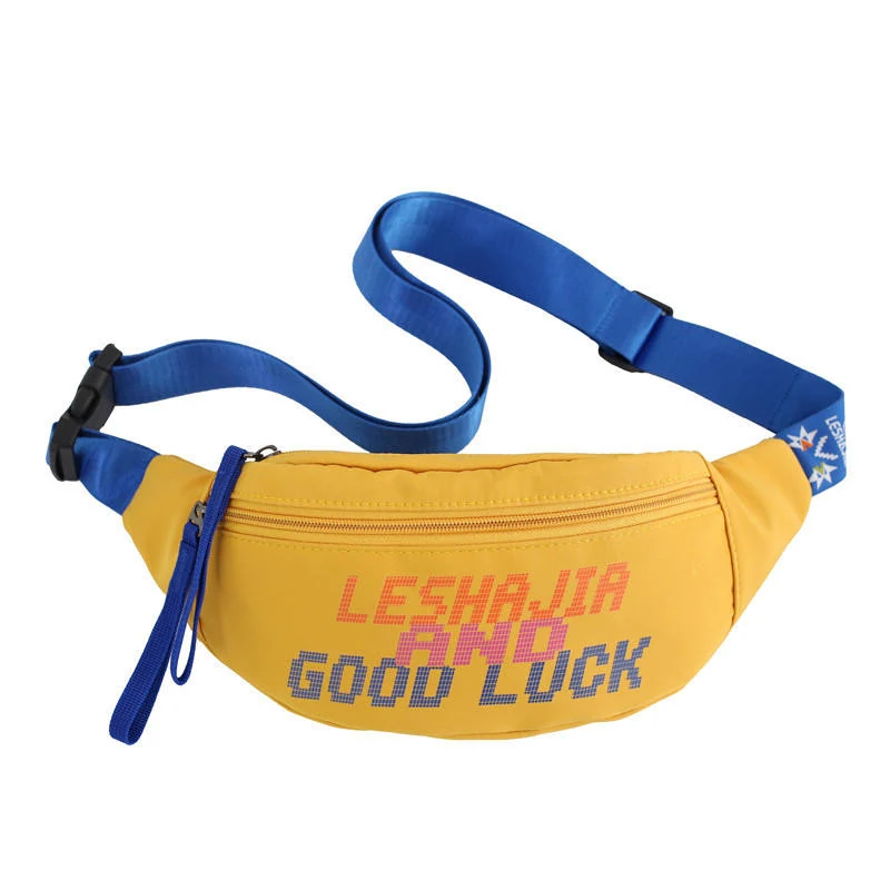 Polyester Chest Bag with Letter Detail Yellow color SKU reference