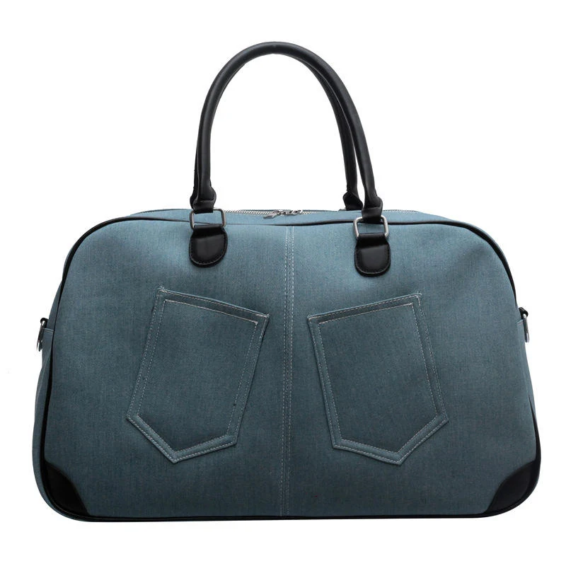Denim Travel Duffel with Fold-Flat Storage Light Blue color SKU reference