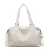 Croc-Embossed PU Travel Duffel with Adjustable Strap White color SKU reference