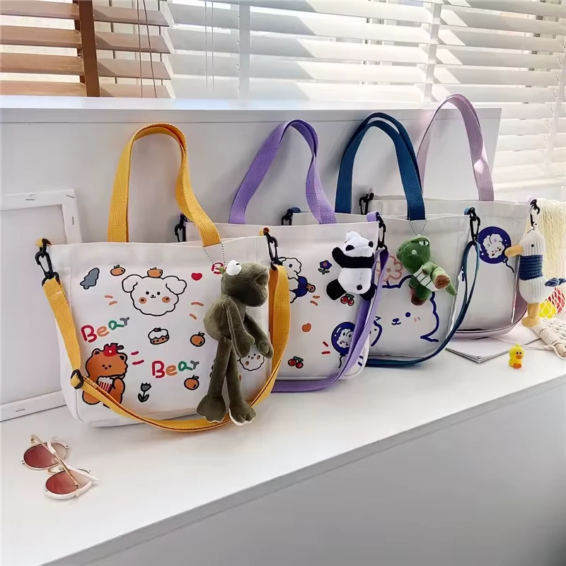 Cotton Cartoon-Print Mini Messenger Tote product reference image