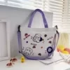 Cotton Cartoon-Print Mini Messenger Tote Design option 02 color SKU reference