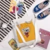 Cartoon-Print Cotton Multi-Pocket Tote Design option 01 color SKU reference
