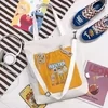 Cartoon-Print Cotton Multi-Pocket Tote Design option 02 color SKU reference
