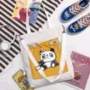 Cartoon-Print Cotton Multi-Pocket Tote Design option 07 color SKU reference