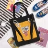 Cartoon-Print Cotton Multi-Pocket Tote Design option 08 color SKU reference