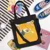 Cartoon-Print Cotton Multi-Pocket Tote Design option 09 color SKU reference