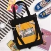 Cartoon-Print Cotton Multi-Pocket Tote Design option 10 color SKU reference