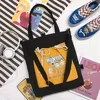 Cartoon-Print Cotton Multi-Pocket Tote Design option 11 color SKU reference