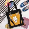 Cartoon-Print Cotton Multi-Pocket Tote Design option 13 color SKU reference