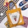 Cartoon-Print Cotton Multi-Pocket Tote Design option 17 color SKU reference