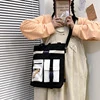 Cotton Tote with Clear Window Pocket Black color SKU reference