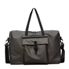 PU Travel Duffel with Front Pocket and Adjustable Strap Gray color SKU reference