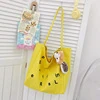 Cotton Tote with Candy-Color Letter Print Yellow color SKU reference