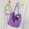 Cotton Tote with Candy-Color Letter Print Purple color SKU reference