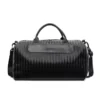 PU Travel Duffel with Shoe Compartment & Wet/Dry Pocket Black color SKU reference