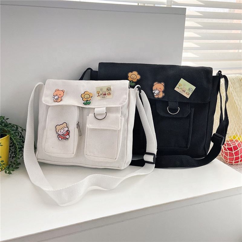 Canvas Multi-Pocket Messenger Handbag product reference image