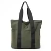 Nylon Tall Tote with Side Storage and Adjustable Strap Green color SKU reference