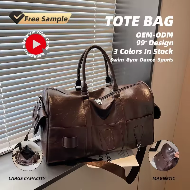 PU Short-Trip Tote with Two-Way Zipper and Front Pocket product reference image